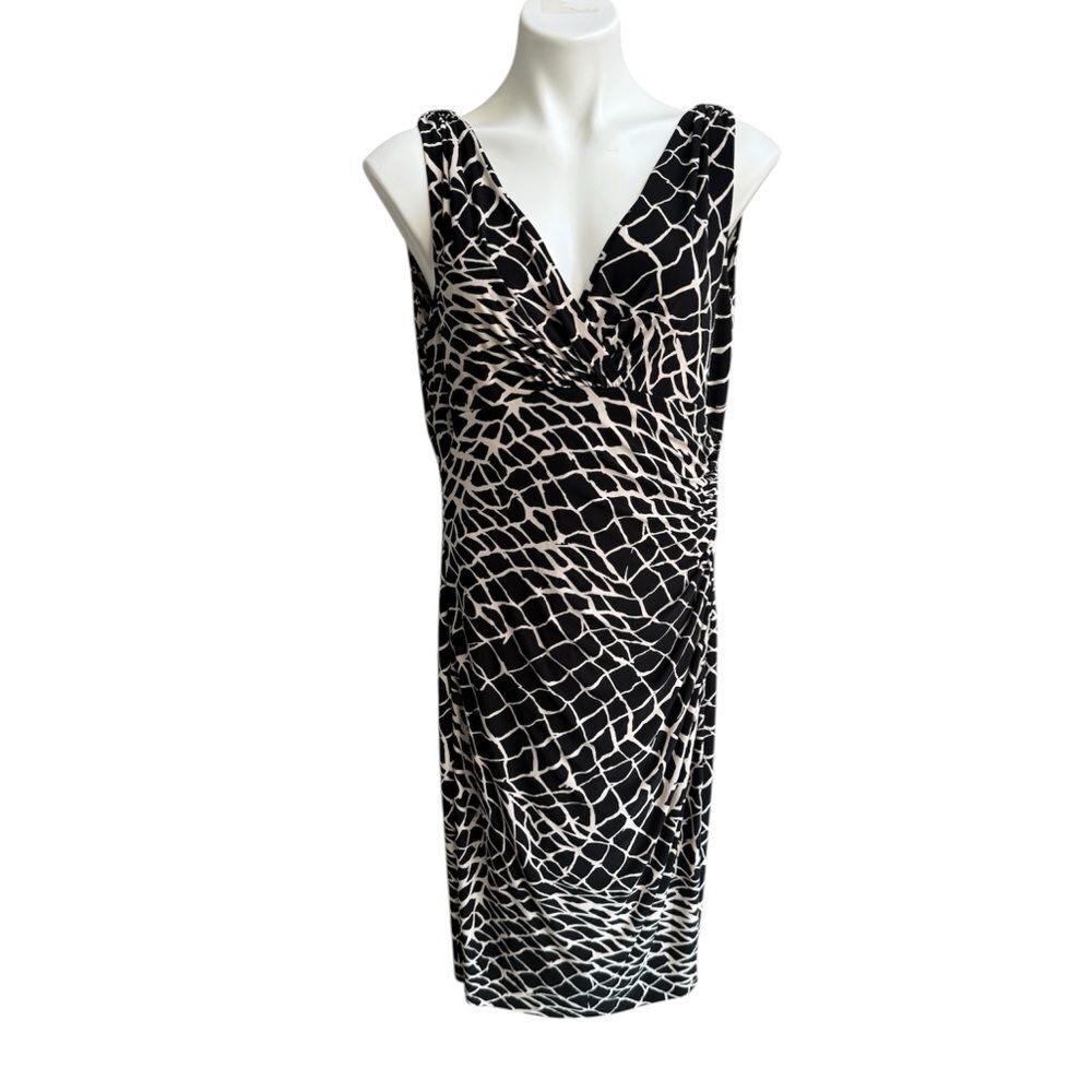 Ralph Lauren Abstract Design Dress Black Size 14 EUC